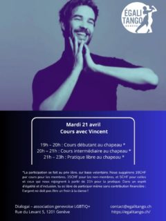 Rendez-vous demain @dialogai_geneve avec notre très cher Vincent! @vincent.hodin 

On se réjouit de découvrir ce qu'il nous a concocté!

Mini bio: ma sensibilité pour la danse et ma proximité pour l’improvisation ont créé une rencontre très intense avec le tango. Il y existe une richesse incroyable qui nous ouvre des possibles de connexion et d’échanges entre deux partenaires. 

A l’instar d’une langue étrangère, on apprend à maîtriser ce langage qui devient universel et puissant. Lorsque ce code est intégré, la danse laisse place à votre créativité, votre originalité  à partager avec votre partenaire.