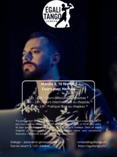 On continue les cours la semaine prochaine avec Hernán @dinamitango ! Merci pour ta présence 4 semaines consécutives! 

Puis retrouvez Laura Romero @lauraromerotango le 17 février!

Ne manquez pas les prochains événements du 19 février au 23 février autour du Geneva Queer Tango Meeting et les cours du 24 février seront accompagnés de Vincent et Katia après le GQTM 2026. @vincent.hodin @tangueradelcirco