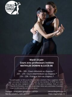 Mardi 26 juin retrouvez Lucia Be cette fois avec Mathilde Domini. 🎼🎶💃🏾
A travers leur approche pédagogique et didactique, elles explorent de nouvelles façons d'habiter l'étreinte. Leur travail combine l'open role, le tango queer et l'inversion des rôles, favorisant l'autonomie de chaque corps au sein du mouvement.
En s'inspirant des figures du tango traditionnel de Buenos Aires, elles les adaptent aux corps contemporains, créant ainsi un dialogue entre tradition et innovation. Pour elles, chaque danseur peut prendre des décisions dans l'étreinte et se mouvoir librement, au-delà de son genre ou de son identité, créant ainsi une danse créative, consciente et expressive. Leur démarche vise à autonomiser ceux qui dansent, en favorisant la communication, l'expression authentique et l'innovation au sein du tango.