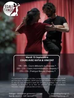 Mardi prochain nous aurons le plaisir d'être accompagnée.e.s par Katia & Vincent pour nos cours!
Minibio:
Katia Abbondanzieri danse les deux rôles depuis 2010. Physiothérapeute et professeure d’anatomie, elle relie dans son enseignement du tango la mécanique du corps aux figures proposées, afin de rendre la danse fluide, simple et accessible. Son approche ouvre des espaces de créativité où chacun·e peut explorer son propre mouvement.
Vincent Hodin, danseur contemporain, découvre le tango lors d’un séjour à Buenos Aires en 2013. Sa sensibilité pour l’improvisation nourrit une rencontre profonde avec cette danse, qu’il perçoit comme un langage riche, capable d’ouvrir des possibles de connexion et d’échange entre partenaires. Une fois ce code intégré, la créativité et l’originalité de chacun·e peuvent pleinement s’exprimer.
Ensemble, Katia et Vincent proposent un tango où la compréhension du corps, l’écoute et l’improvisation se rejoignent pour offrir une danse vivante, accessible et inventive.
@tangueradelcirco @vincent.hodin